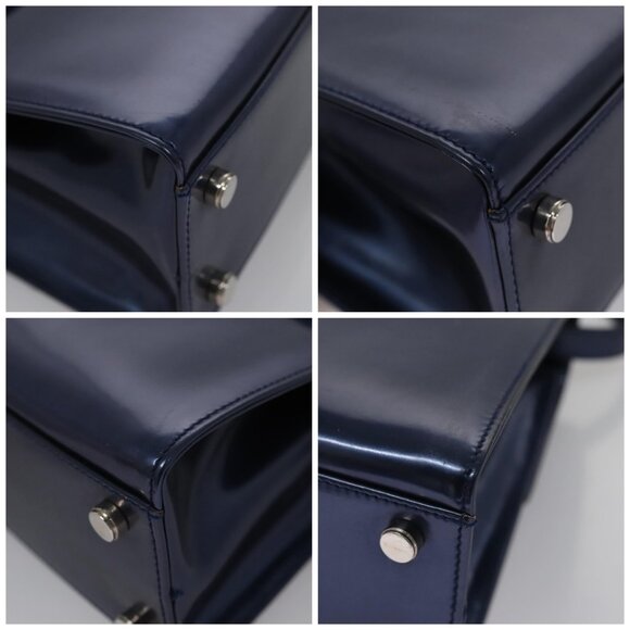 Salvatore Ferragamo Hand Bag Enamel 2way Blue - Picture 16 of 16